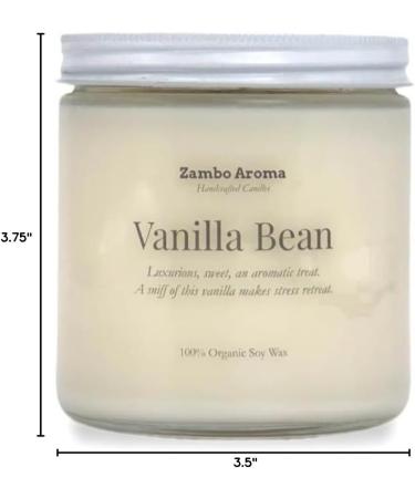 Vanilla Bean Candle | Handmade 100% Soy Wax | Natural Vanilla Scent | Zambo Aroma - Buy Online on GoSupps.com