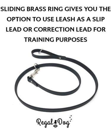 Regal Dog Halison Biothane Waterproof Collar & 1.5m Leash - Black | Durable Dog Gear for Small Medium & Large Breeds - Buy Online on GoSupps.com