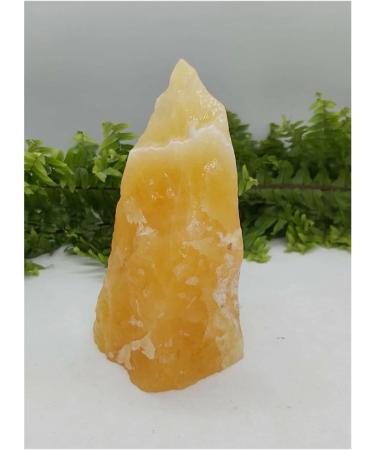 450g-500g Raw Natural Piece of Orange Calcite Crystal Love Stone Beautiful - Buy Online on GoSupps.com