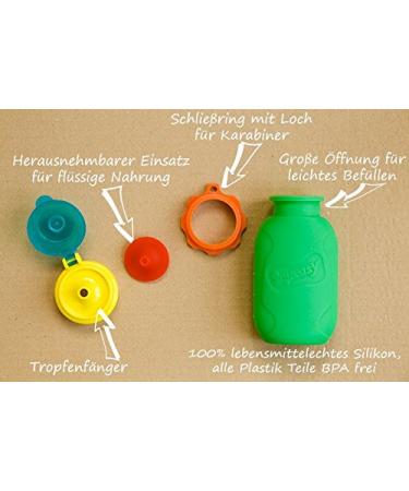 Squeasy Snacker Green - Reusable Silicone Squeezy Pouch 180ml | BPA-Free Self-Filling Snack Pouch for Kids - Buy Internationally! - Buy Online on GoSupps.com