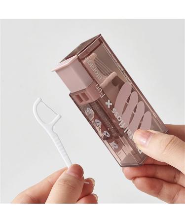 Automatic Portable Dental Pic | Travel Tooth Floss Carrier Case | Holds 10 Dental Floss Picks | Push Button Design | Pink - Buy Online on GoSupps.com