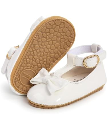 Baby Anti-Slip First Walking Shoes | Soft Sole Toddler Sneakers for 6-12 Months | Infant PU Leather Prewalkers with Sock | White - Size 14 - Buy Online on GoSupps.com