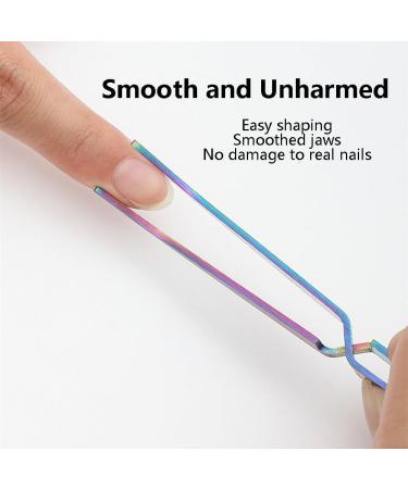 Nail Pincher Stainless Steel Nail Art C-Curve Pincher Cuticle Cutter Pusher False Nail Shaping Tweezers Multifunctional Nail Pincher Tweezers Tool for DIY Household Silver - Buy Online on GoSupps.com