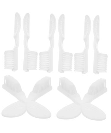 Minkissy 10st safety toothbrush in prison tooth cleaning brush toothbrush prison prison toothbrush toothbrush in mini format travel portable white soft place nylon