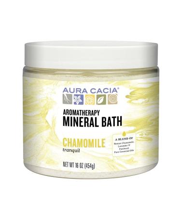 Aura Cacia Tranquil Chamomile Mineral Bath | GC/MS Tested for Purity | 454g (16 oz.)
