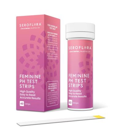 Seroflora Vaginal pH Test Strips for Women - Monitor Vaginal Health & Yeast Infection - Easy to Use Pre-Cut pH Strips - Accurate Women s Acidity & Alkalinity Balance (40 Strips)