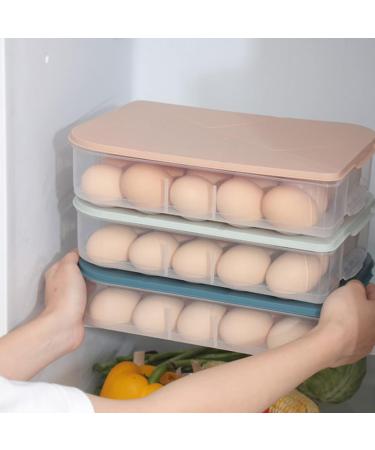 Healeved 3pcs Refrigerator Fridge Home Food Crisper Storage Trays Green Egg Blue Pink Stackable re-usable Assorted Color 30x21.3x6cm - Buy Online on GoSupps.com