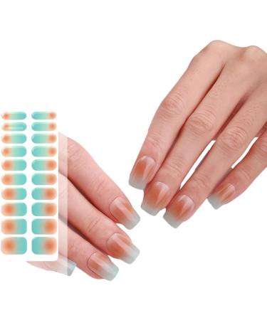 Bottone Semi Cured Gels Nails Stickers Light Required Nails Polish Strips Gels Nail Strips Nails Decortions for Party Wedding Style5 - Buy Online on GoSupps.com