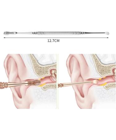 Stainless Steel Spiral Ear Wax Cleaner - Double-Ended Ear Cleaning Tool for Adults & Kids | 360 Spiral Massage Ear Pick - 2 PCS - Buy Online on GoSupps.com