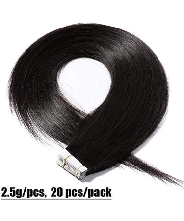 Buy Elailite 20PC Tape Extensions - Invisible Real Human Hair Remy Tape in Extensions 40cm 50g #1b Natural Black | International Shipping Available - Buy Online on GoSupps.com