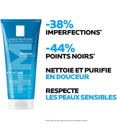 La Roche-Posay Effaclar Gel Moussant Purifiant Nettoie en Douceur & Matifie Formule Sans Savon pH Physiologique Pour Peaux Grasses Tendance Acn ique 200 ml - Buy Online on GoSupps.com