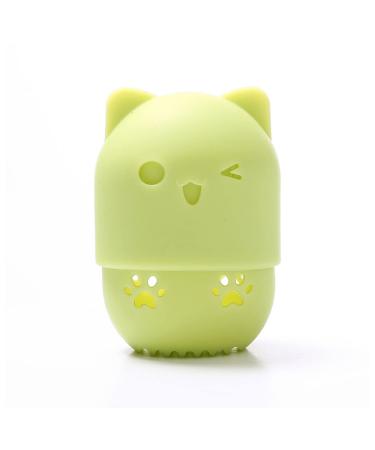 Makeup Sponge Portable Sponge Puff Drying Cleaner Stand Box Soft Silicone Foundation Makeup Brush Sponge Cleaning Tool Cosmetic Puff Holder Makeup Sponge Holder(4)