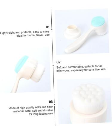 Housoutil 1pc Face Brush Body Face Exfoliator Brush Facial Brush Facial Cleaning Brush Face Cleansing Brush Synthetic Hair Brush Double Sided Fiber Skin Care Products White - Buy Online on GoSupps.com