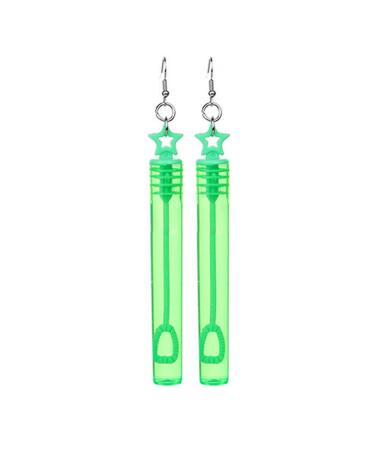 Feyley earrings nice bladder blower earring handmade test tube trailer earwears star ears ornaments charming ears for women green