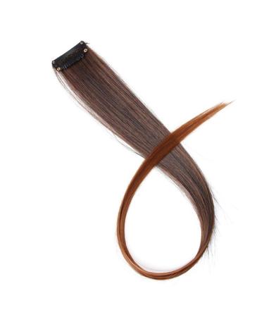 Color Highlight Synthetic Hair Extensions And Hair Clips In A Colored 20-inch Fashion Wig 18inches P18/22