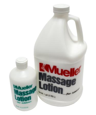 Mueller Massage Lotion Unscented not greasy - 1 Gallon with Pump Top 128 oz.