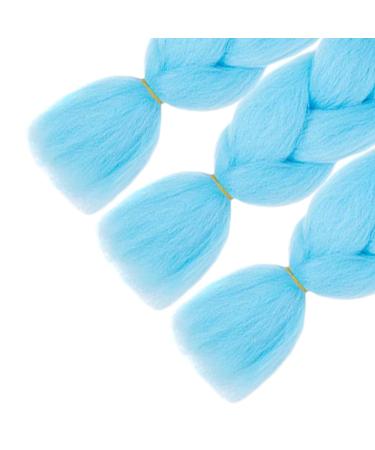 Jumbo Ombre Braiding Hair 3 Pack 24 Inch Synthetic Crochet Braids - Blue/Sky Blue - Buy Online on GoSupps.com