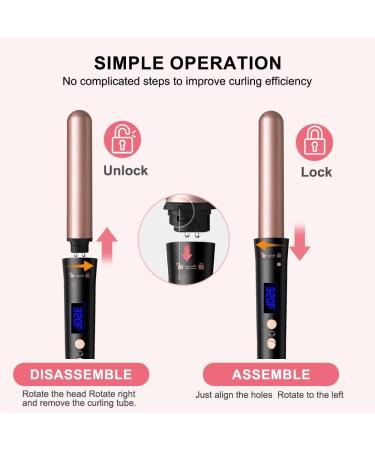 Buy 5 in 1 Curling Iron - Interchangeable Ceramic Wands Fast Heating Ideal for All Hair Types Includes Heat Protective Glove & Clips - International Shipping Available - Buy Online on GoSupps.com