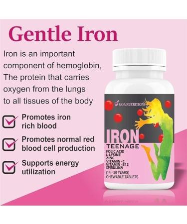 Iron Tablets Women Teenager Girls 60 Chewables (Pack of 1) - Buy Online on GoSupps.com