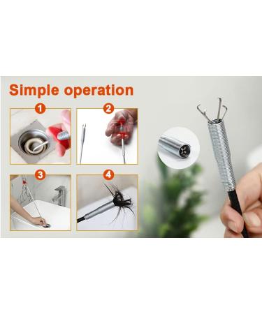 Spring Pipeline Dredge Hook - Effective Drain Clog Remover for Kitchen & Bathroom | Bendable Hair Catcher Tool - Buy Online on GoSupps.com
