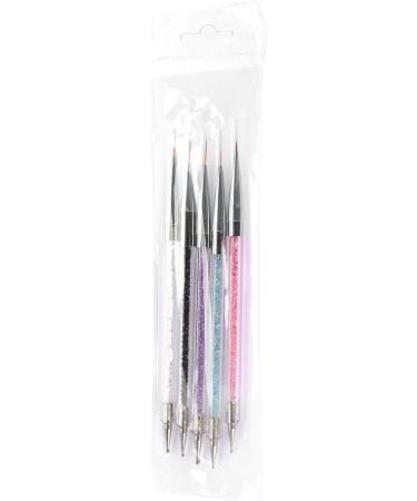 Pack of 5 Nail Dotting Tools Set Crystal Rhinestones Manicure Painting Pen Nail Art Kit 5 Colors - Buy Online on GoSupps.com