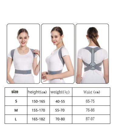 Buy Black Posture Corrector for Women | Adjustable Back Support Belt for Back Pain Relief | Breathable Lumbar Correction for Adults Kids & Students (Gray S - Buy Online on GoSupps.com