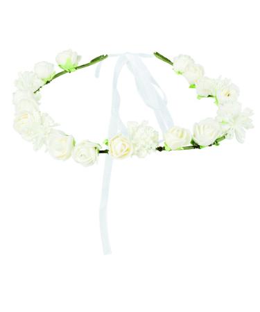 Amakando White Flower Hair Band - Hippie Hair Accessories 60s Flower Power Headband - Buy Online on GoSupps.com