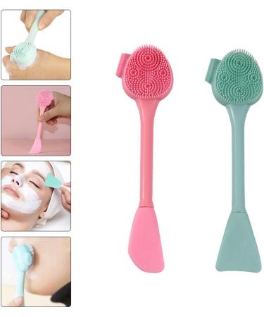 FRCOLOR 2pcs Silicone Cleansing Brush Set - Deep Exfoliating Facemask Spatulas for Face & Lips - Makeup Scraper & Cosmetic Brush for Perfect Skin Care - Buy Online on GoSupps.com