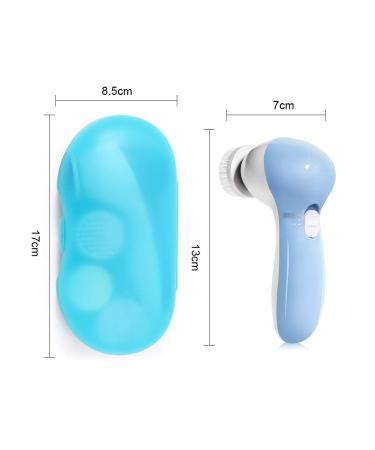 Buy MOSCHOW Face Cleansing Brush 4-in-1 Set - Waterproof Facial Brush with Exfoliating Heads - Blue - Buy Online on GoSupps.com