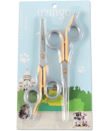 LIVINGO Professional Pet Grooming Scissors for Cats & Dogs - Titanium Coated Trimming Shears, Safe Rounded Tip, Micro Serrated Blades - 2 Pack 6.5 inch - Buy Online on GoSupps.com