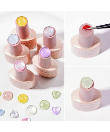 30-Piece Glass Nail Sample Tips Set | Geometric Nail Art Display | Clear Nail Color Showcase | 60 Double-Sided Adhesive Tape for Nail Studios - Buy Online on GoSupps.com