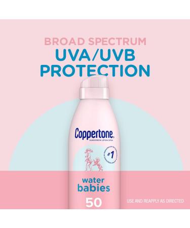 Coppertone Water Babies SPF 50 Sunscreen Spray 6oz Pack of 3 - Pediatrician Recommended & Water Resistant Baby Sunscreen - Buy Online on GoSupps.com