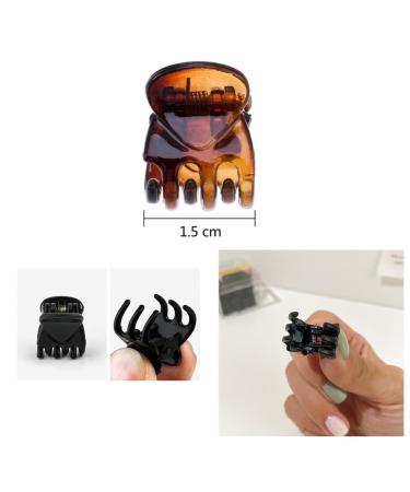 Mini Hair Clips Set - 24 Small Plastic Hair Clips for Women & Girls - Brown & Black - Buy Online on GoSupps.com