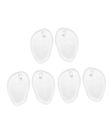 FRCOLOR 3 Pairs Pad Flops Grip Anti-Slip Forefoot Pads Slipper Insoles Sandals Forefoot Pads Gel Metatarsal Pads Toe Protectors Silicone Pads Heel Non-Slip Front Pad Gel Material Transparent 10x6.5cm