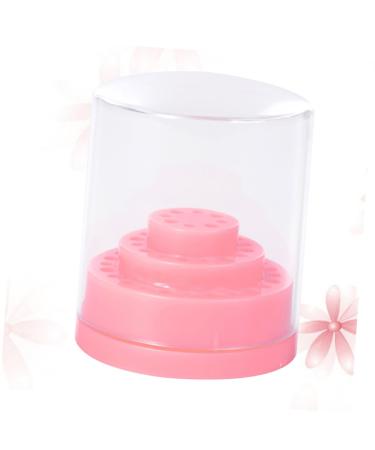 Healeved 1pc Nail Bit Holder Nail Bit Organizer Display Box Manicure Pink
