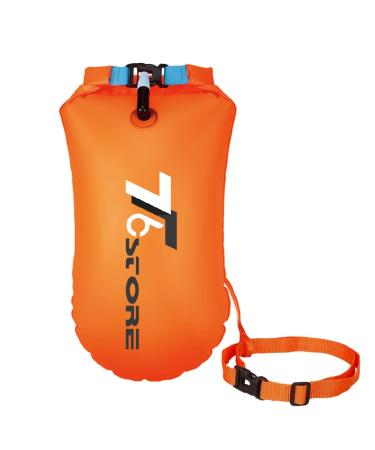 T6 20L Swim Buoy Waterproof Dry Bag Swim Safety Float Keep Gear Dry for Boating Kayaking Fishing Rafting Swimming Training and Camping orange