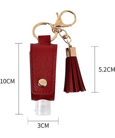 BSTCAR 30ml Liquids Squeeze Bottle with Leather Keychain Holder 5 Pack Leakproof Refillable Keychain Empty Mini Plastic Bottles Portable Lotion Container for Hand Sanitizer Essential Oil - Buy Online on GoSupps.com