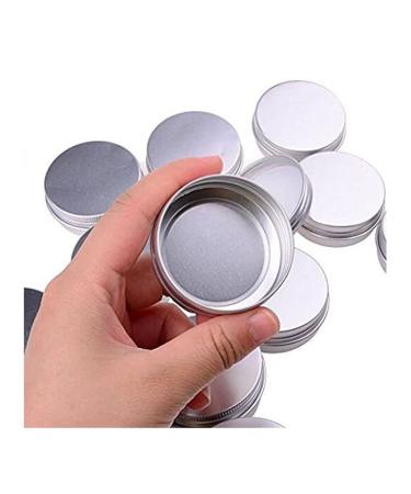 12 Pack 2 oz Silver Aluminum Cosmetic Sample Jars | Tight Seal Twist Cover for Lip Balm & Makeup - 60 ml Containers - Buy Online on GoSupps.com