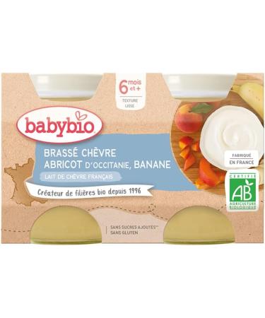BABYBIO - Small Pots Brewed Apricot Banana - 2x130g - 6+ Months - Set of 6 - ORGANIC - Buy Online on GoSupps.com