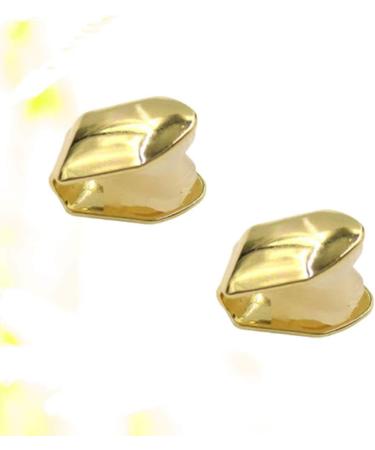 2Pcs Gold Plated Hip Hop Top Single Tooth Cap for Mouth - Healifty - Buy Online on GoSupps.com