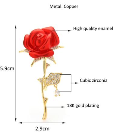 WIPPWER Pin Jewelry Gifts for Women Ladies Fashion Accessories Crystal Ladies Rose Flower Brooch Party Brooch Cardigan Jacket Coat Brooch Brooches & Pins - Buy Online on GoSupps.com