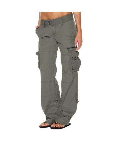 JIEMUXIU High Waisted Cargo Pants Women, Wide Leg Cargo Pants for Women High Rise Yoga Leggings with Pockets Plus Size Y2K Drawstring Straight Leg Pants