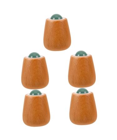 Beavorty 5 pieces facial massage gear massager Jade roller facial skin eye roller facial eye massager wooden handle facial swelling roller facial massage roller facial roller 5.50x4.00cmx5pcs Multix5stk