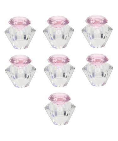 minkissy 7 pcs diamond cup Nail supplies Powder plate powder liquid powder dappen dish care Nail Liquid Dish cover dappen dish with lid White crystal Nail Acrylic Powder Bowl 5.5x5.5cmx7pcs Pinkx7pcs