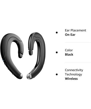 Wireless Bluetooth Headphone with Mic for Cell Phone - Lightweight & Waterproof Earpiece for Business, Office, Sports - Black - Buy Online on GoSupps.com