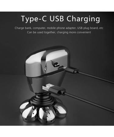 Buy 5 in 1 4D Electric Head Shaver for Bald Men Rechargeable Floating Cutter & Facial Cleaning Brush | Silver Edition - Buy Online on GoSupps.com