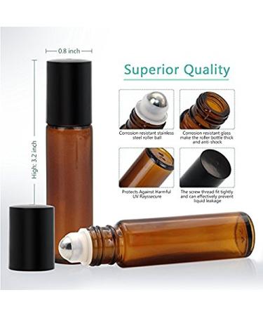 Essential Oil Roller Bottles - 150 Pack 10ML Amber Glass Bottles for Aromatherapy | International Shipping - Buy Online on GoSupps.com