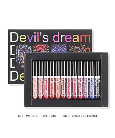 Dulele Lipstick Set - 12 Shiny Waterproof Colors | Long-Lasting Metallic & Matte Lip Gloss | Perfect for Halloween & Festivals | International Shipping - Buy Online on GoSupps.com