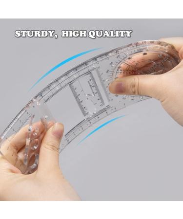 Multifunctional Geometric Rulers Drawing Tool Creative Arting Craft Draft Template Drawing Measuring Tool for Kids Students Office Supply Plastic Drawing Measuring Ruler Math Material (3 Packs) - Buy Online on GoSupps.com