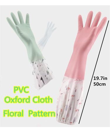 BJY 2Pcs Long Cuff and Flock Lining Reusable Waterproof Dishwashing Gloves Rubber Latex Laundry Gloves Household Non-Slip Elastic Wear-resistant Kitchen Bathroom Cleaning Gloves(Medium) - Buy Online on GoSupps.com